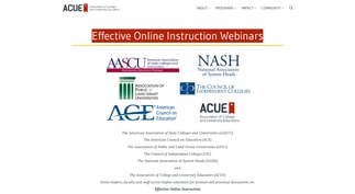 ACUE Effective Online Instruction Webinars