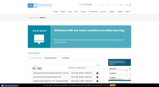 Online Learning Consortium Webinars