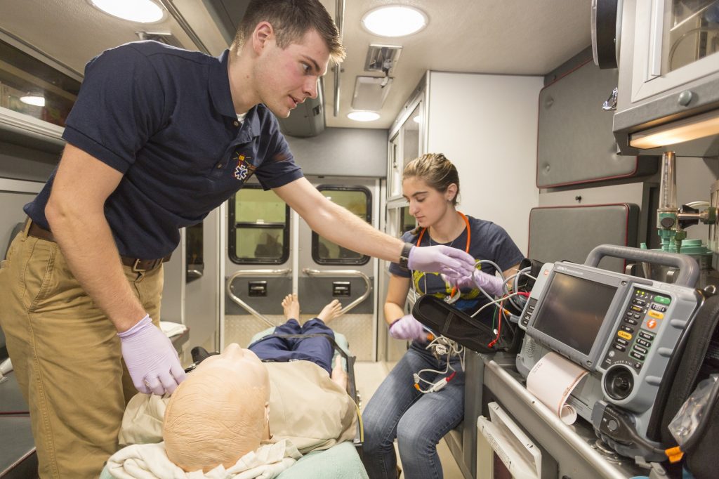 EMC students in ambulance