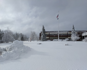 april snowstorm on campus