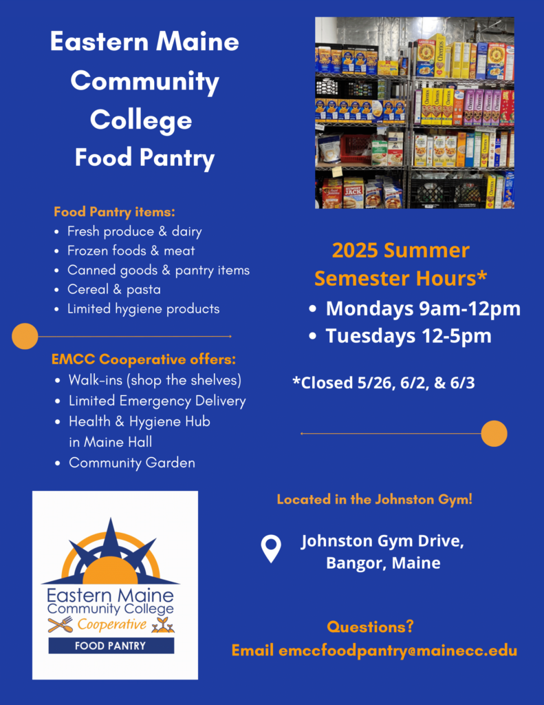 Food Pantry Summer Hours Open Mondays from 9am to 12pm and Tuesdays 12pm to 5pm. Closed 5/26, 6/2, & 6/3.